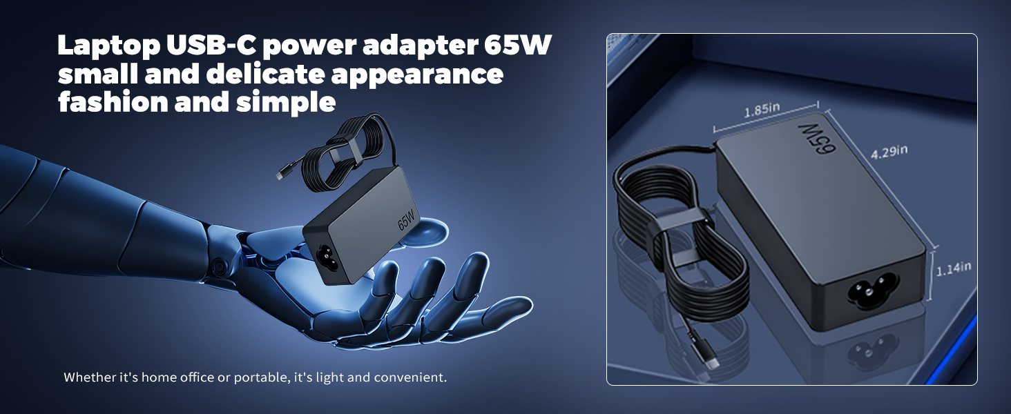 Laptop USB-C power adapter 65W