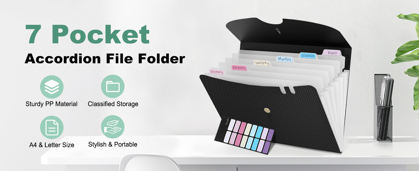7 pocket expanding file folder