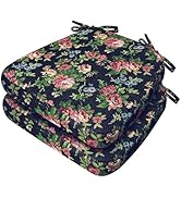 AAAAAcessories D-Shaped Chair Cushions, 2" Thick Dining Chair Pads with Ties and Removable, Machi...