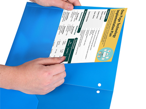 6 Pack Folders with Pockets, Plastic 3 Hole Punched Binder Folders with Business Card Holder