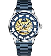 OLEVS Automatic Watches for Men 43MM Skeleton Large Dial 3Hand Self Winding Watch Stainless Steel...