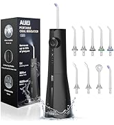 AUIEI Water Flosser Teeth Pick: 9 Jet Tips Cordless Oral Irrigator with 300ML, 5 Modes Portable P...