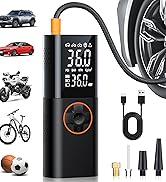 ZGZUXO Tire Inflator Portable Air Compressor for Car, 2X Fast Cordless Bike Tire Pump 7800mAh Bat...
