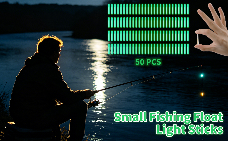 Small Fishing Float Light Sticks, 50 PCS