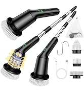 Shower Scrubber with Long Handle for Cleaning Bathroom, Electric Spin Scrubber Cleaning Brush wit...