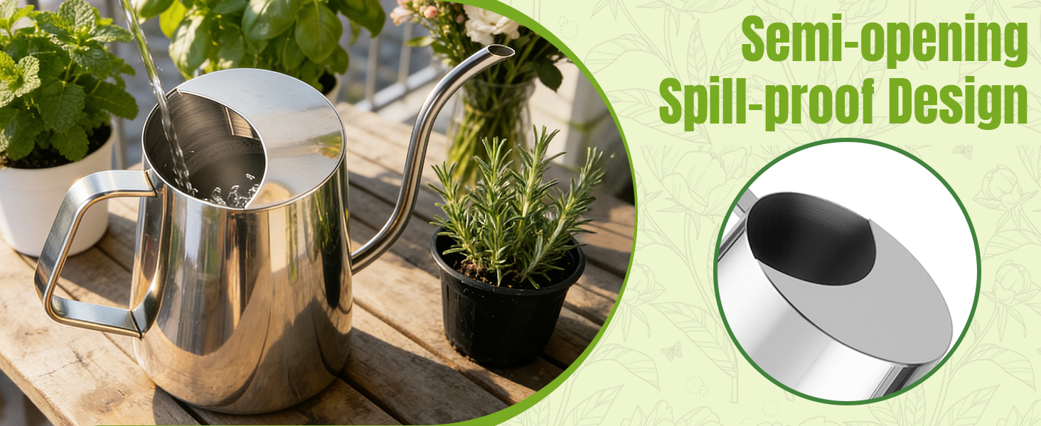 34oz/1000ml Watering Can Indoor Plants with Long Spout, Plant Watering Can for Ergonomic Handle