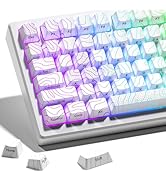 HITIME x XVX Topographic Keycaps - Pattern Shine Through Keycaps, IMD Tech White Keycap Set, Cust...