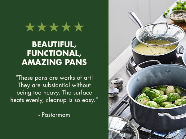 GreenPan, Ceramic Nonstick, PFAS-Free, Non-Toxic, Cookware, Frypans, Swift