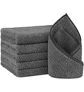 Orighty 6-Pack Grey Hand Towels - Quick Drying &amp; Absorbent Microfiber Gym Towels 16x28 inches - L...