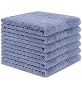 INFICRIME 6 Pack 100% Cotton Wash Cloth, 13x13 Inch Highly Absorbent and Soft Feel Fingertip Towe...