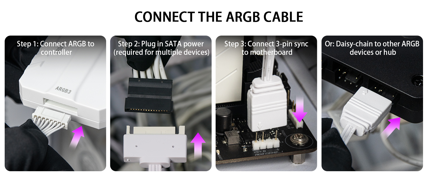 Connect the ARGB cable