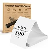 Thermal Printer Paper 8.5 X 11, 100 Sheets Folding Thermal Paper Use for Homework, Contracts and ...