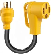 CXIYUA 30 Amp to 50 Amp RV Generator Adapter Cord 1FT, NEMA L5-30P Adapter Twist Lock Male Plug t...