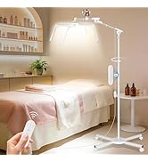 KIRKAS Lash Light for Eyelash Tech, Upgrad LED Half Moon Floor Lamp with 4 Wheel Rolling Base, Es...
