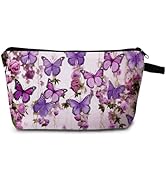 MoCaliduccious Purple Butterfly Makeup Bag for Women Butterfly Gift for Butterfly Lovers
