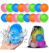 SOPPYCID 16Pcs Reusable Water Balloons for Kids, Pool Beach Water Toys for Boys and Girls, Summer...