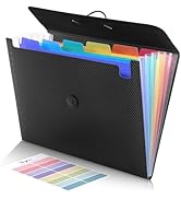 SKYDUE Accordion File Organizer, Expanding File Folder with 7 Pockets,Portable Receipt Paper Bill...