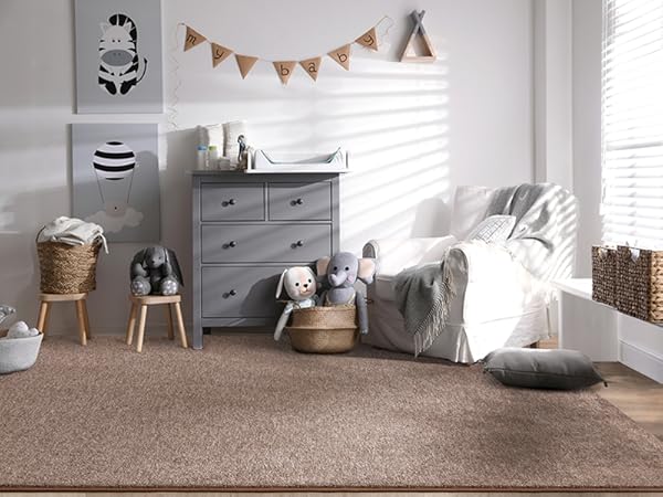 brown nursery rug