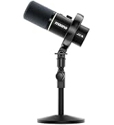 MAONO PD200W Hybrid Wireless Podcast Microphone for PC, Dynamic XLR USB Mic with Desktop Stand, S...