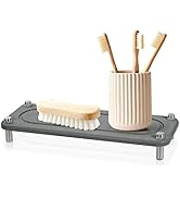 AUAUY Sink Caddy Dries, Home Instant Dry Kitchen Bathroom Sink Organizer, Diatomaceous Pedestal S...