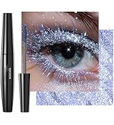 Easilydays Blue Glitter Mascara, Diamond Shimmer Mascara for Eyelashes&amp;Brows, Sparkling Define Lo...