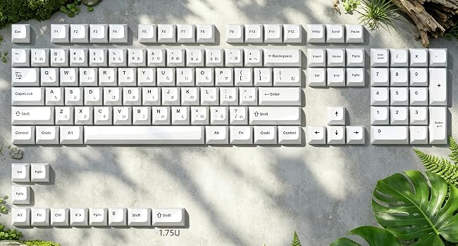 White Keycaps Ceramic Style PC Glossy Jelly Keycap for Mechanical Keyboard