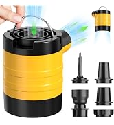 HUGERSTONE Portable Air Pump for Inflatables, Mini Electric Air Pump for Air Mattress with Campin...