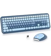 Vumilstek Colorful Blue Quiet Keyboard and Mouse Wireless(US-X110 Ocean Blue)