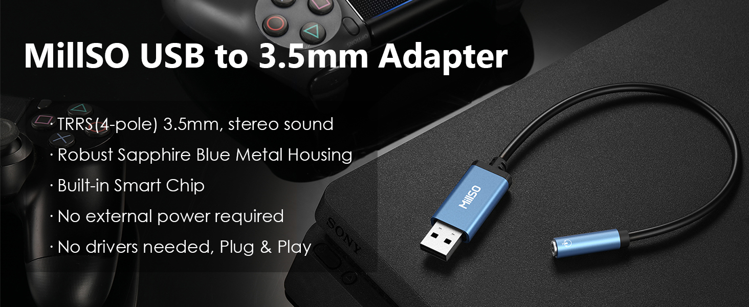 USB to 3.5mm Audio Jack Adapter