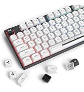 White PBT Dye Sublimation Keycaps MOA Keycaps, 145 Keys Custom Keycaps, Minimalist Keycaps Set fo...