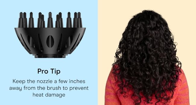 Pro Tip. Keep nozzle a few inches away from the brush to prevent heat damage