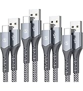 sweguard USB Type C Cable 3.1A Fast Charging [4-Pack 10ft+6.6ft+3.3ft+1ft], USB A to USB-C Charge...