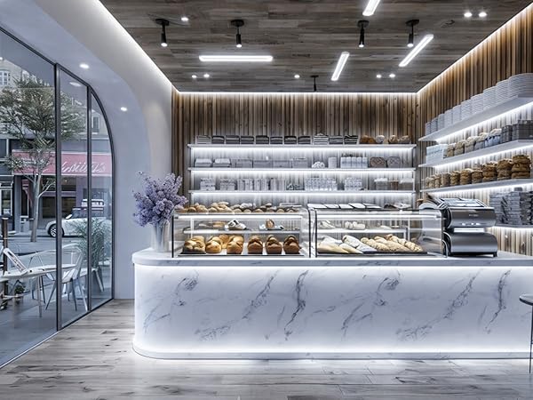 UVTaoYuan Strip Light with decorative dessert cabinet and snack window