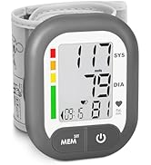 Blood Pressure Monitor Adjustable Wrist Cuff for Home Use Automatic BP Machine Large Digital LCD ...