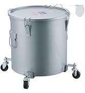 VEVOR Fryer Grease Bucket, 8 Gal Oil Disposal Caddy with Caster Base, Carbon Steel with Rust-Proo...