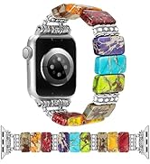 Newlibery Beaded Natural Stone Bracelet Band Women Compatible with Apple Watch 38/40/41/42mm(S10/...