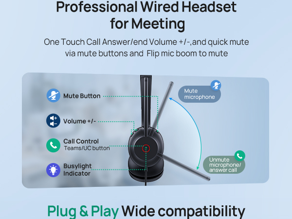 computer headset with microphone