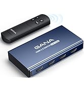 HDMI Switch 3 in 1 Out 4K@60Hz, GANA HDMI Splitter Switcher with Remote, Aluminum HDMI 2.0 Switch...