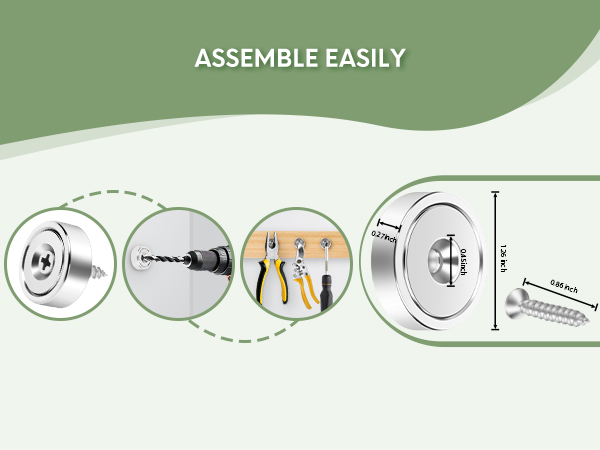 It is extremely simple to install a Neosmuk magnet with screw