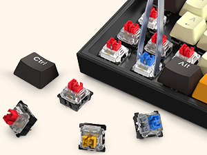 Hot-swappable gaming keyboard