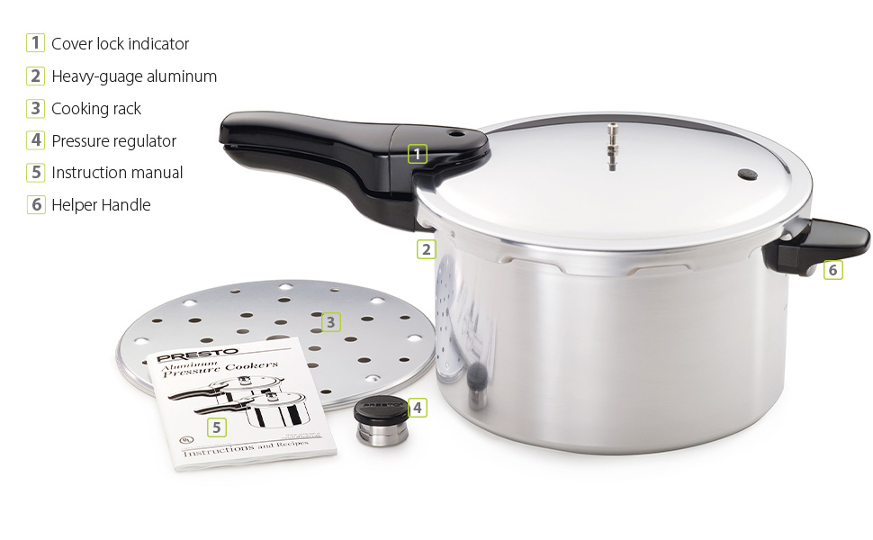 Pressure cooker with features list