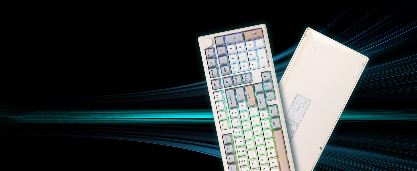 a computer keyboard with a mouse in the middle.