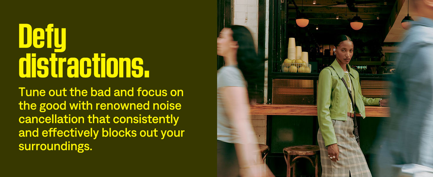 Renowned noise cancellation consistency and effectively blocks out your surroundings