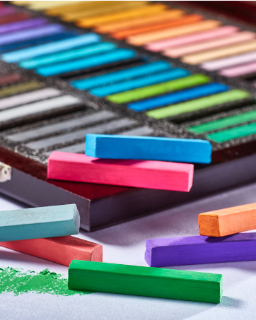 Pastels, colored chalk art set