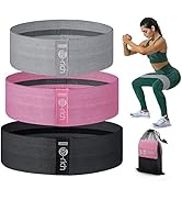 Te-Rich Fabric Resistance Loop Exercise Bands, Cloth Booty Training Bands, Non-Slip/Thick Wide Fi...