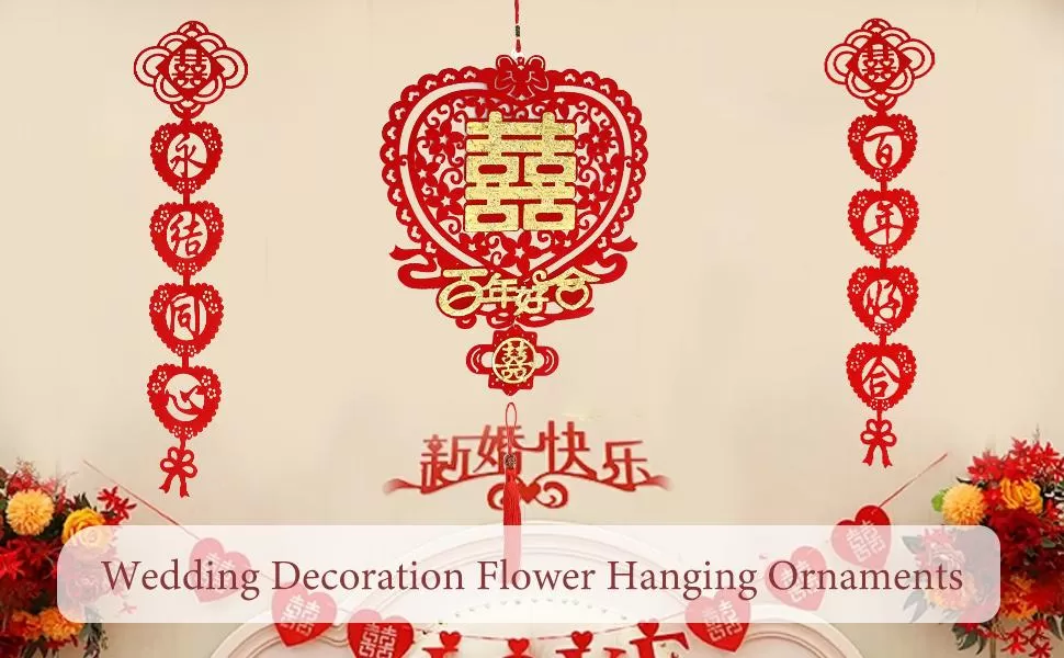 Wedding Decoration Flower Hanging Ornaments Couplets