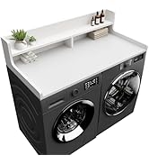 FZGhome Washer Dryer Countertop, 54" x 27.55" 2-Tier Washer Dryer Topper with Edge, for Laundry R...