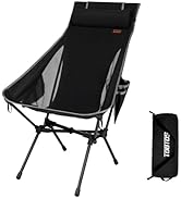 TOBTOS Portable High Back Camping Chair, Support Heavy Duty 440 lbs, Compact Folding Chair with D...
