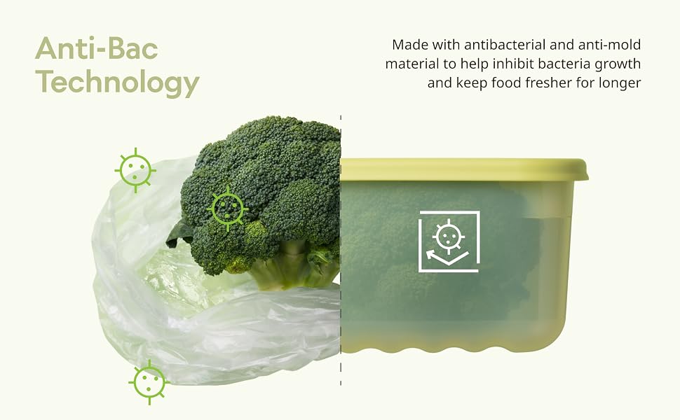 LocknLock Fresh-Block Plastic Food Storage Container | Produce Storage Containers for Fridge