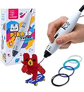 PIKA3D Super 3D PRINTING PEN - Includes 3D Pen, 4 Colors of PLA Filament Refill with Stencil Guid...